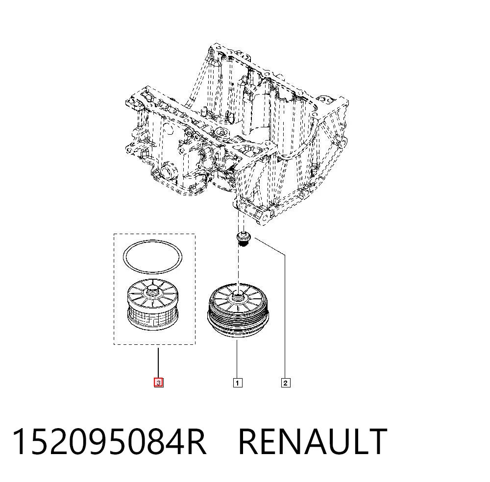 152095084R Renault (RVI) Filtro de óleo