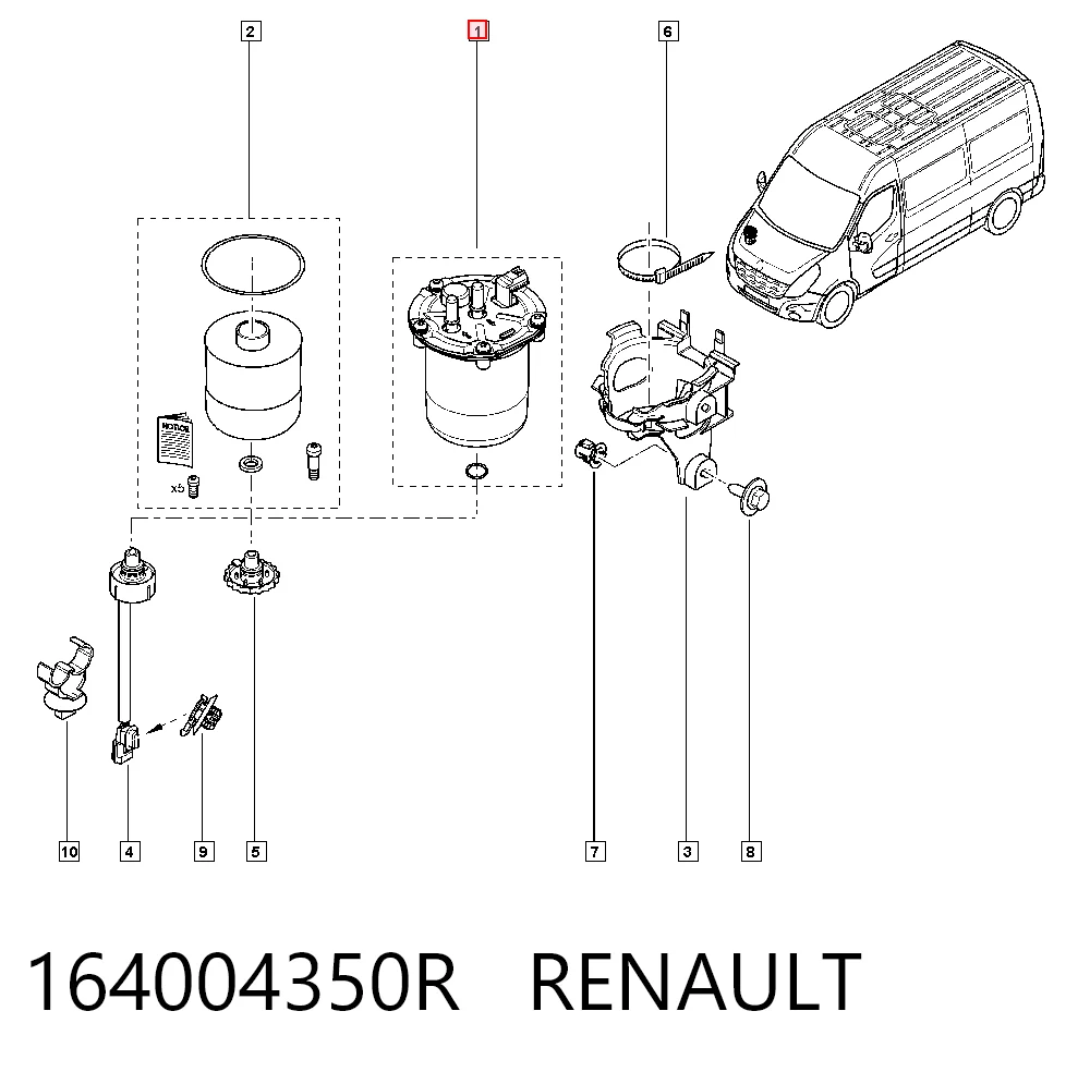 164004350R Renault (RVI) Filtro de combustível