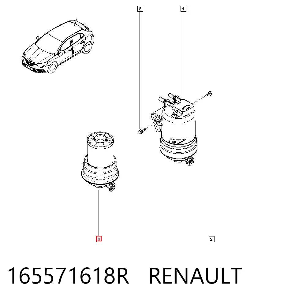 165571618R Renault (RVI) Filtro de combustível