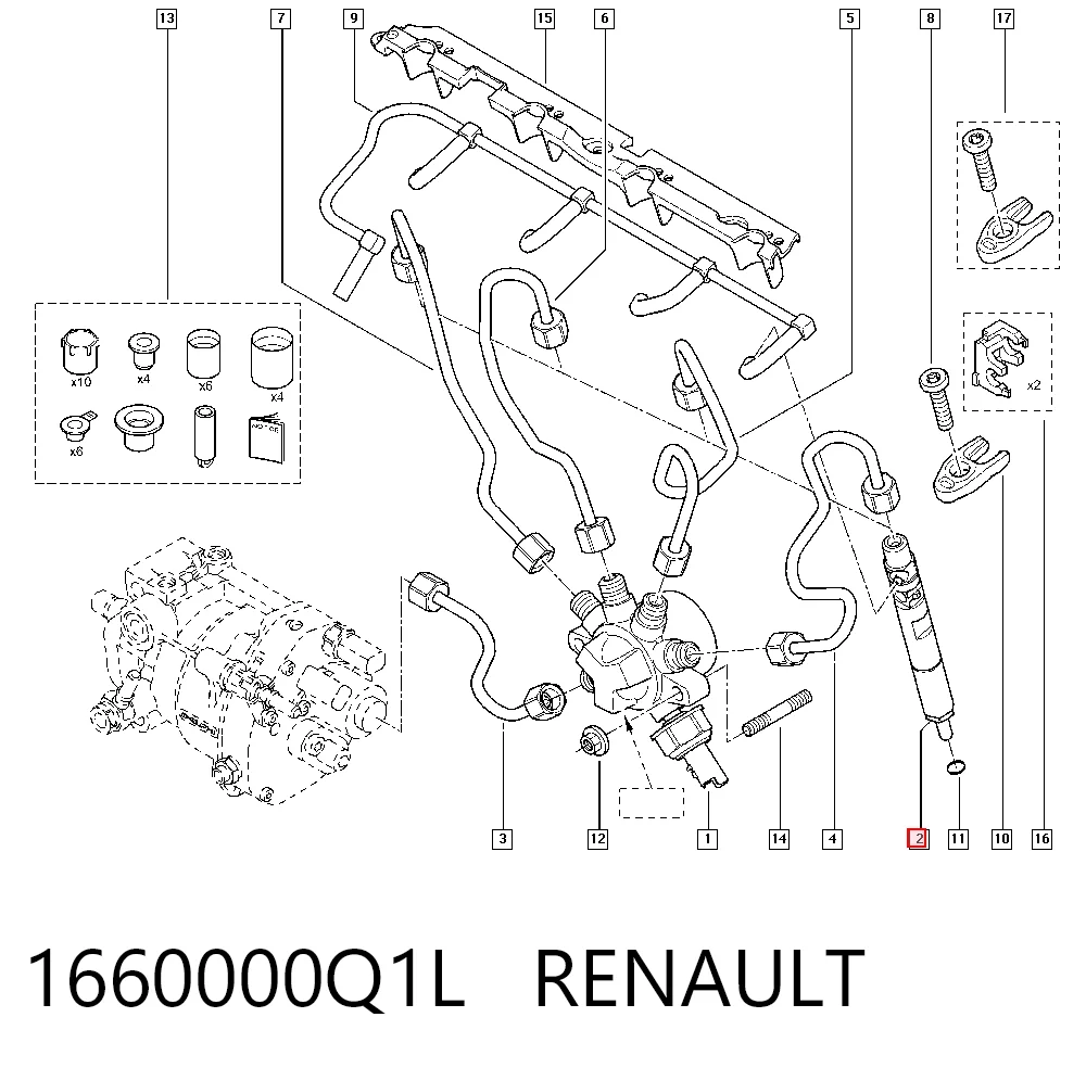 1660000Q1L Renault (RVI) Injetor de injeção de combustível