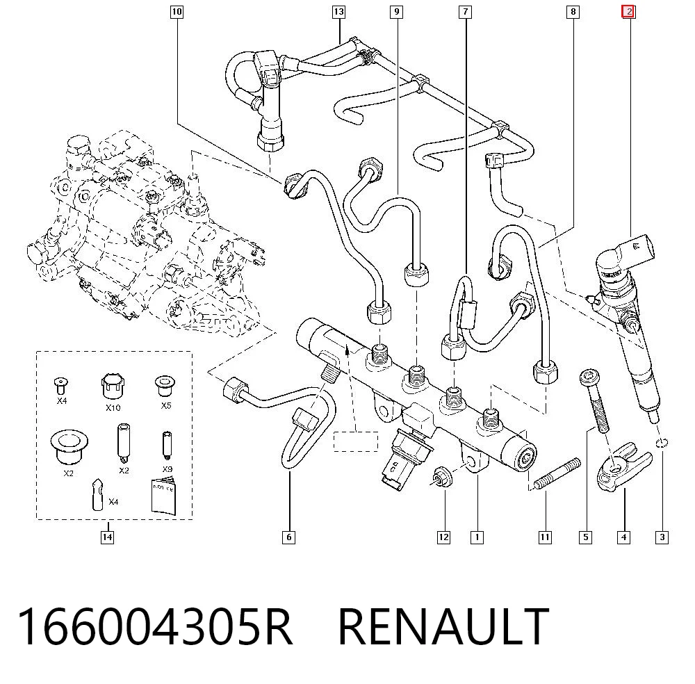 166004305R Renault (RVI) Injetor de injeção de combustível