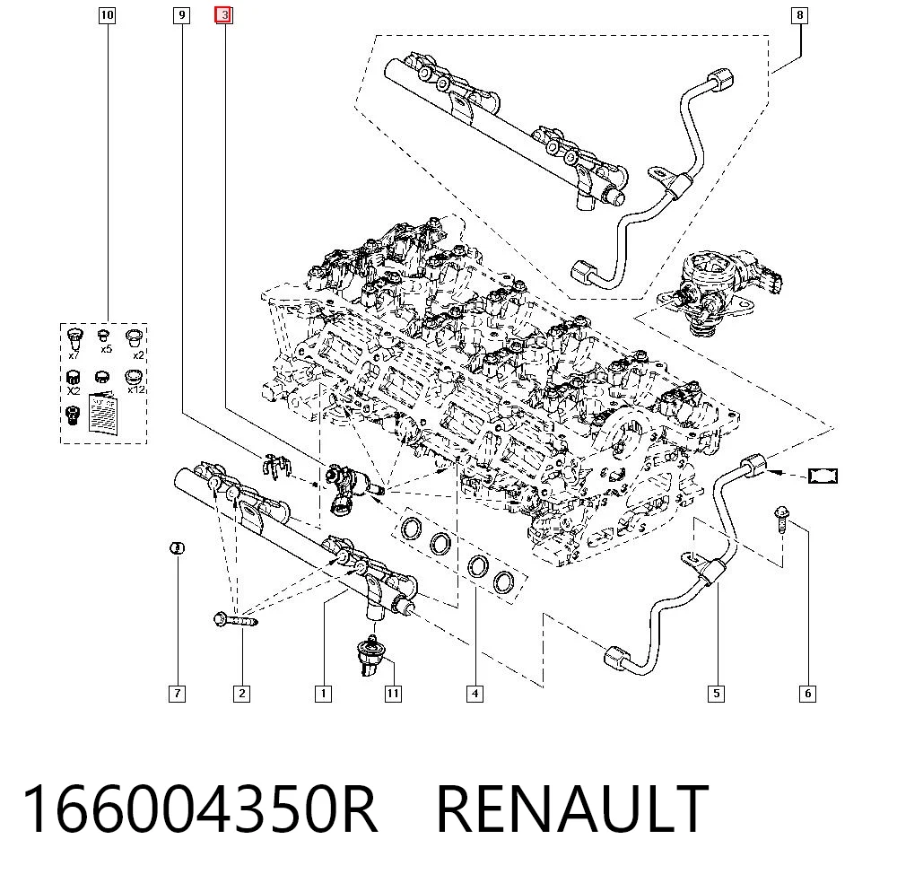 Injetor de injeção de combustível para Renault Scenic R9