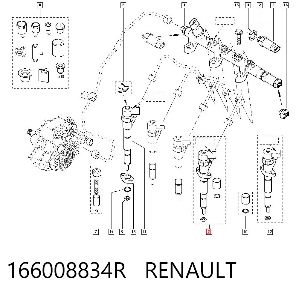 Injetor de injeção de combustível 8200112289 VAG