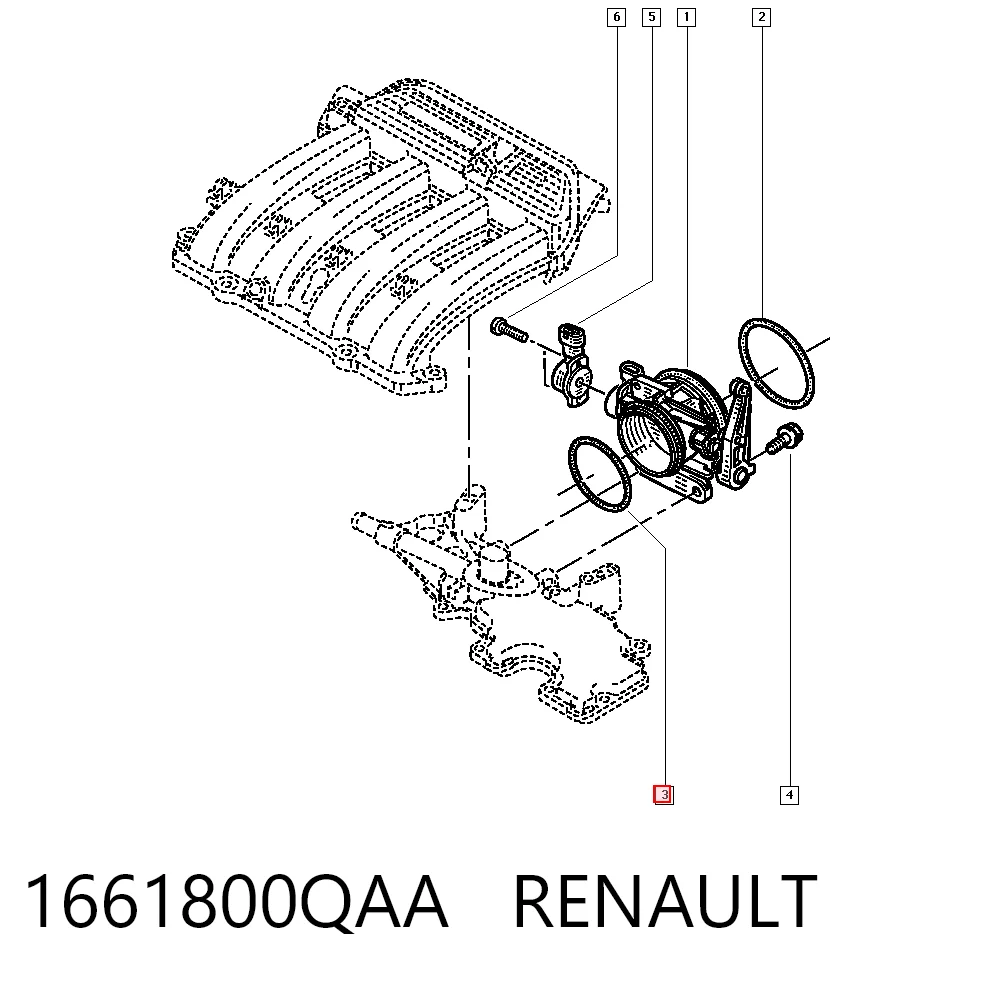 Vedante da válvula de borboleta para Renault Scenic II JM0, JM1