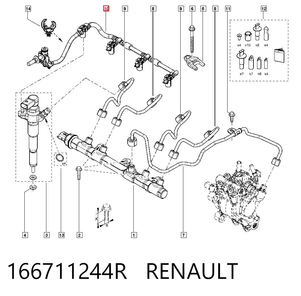 Tubo de combustível, inverso desde os injetores General Motors 95519038