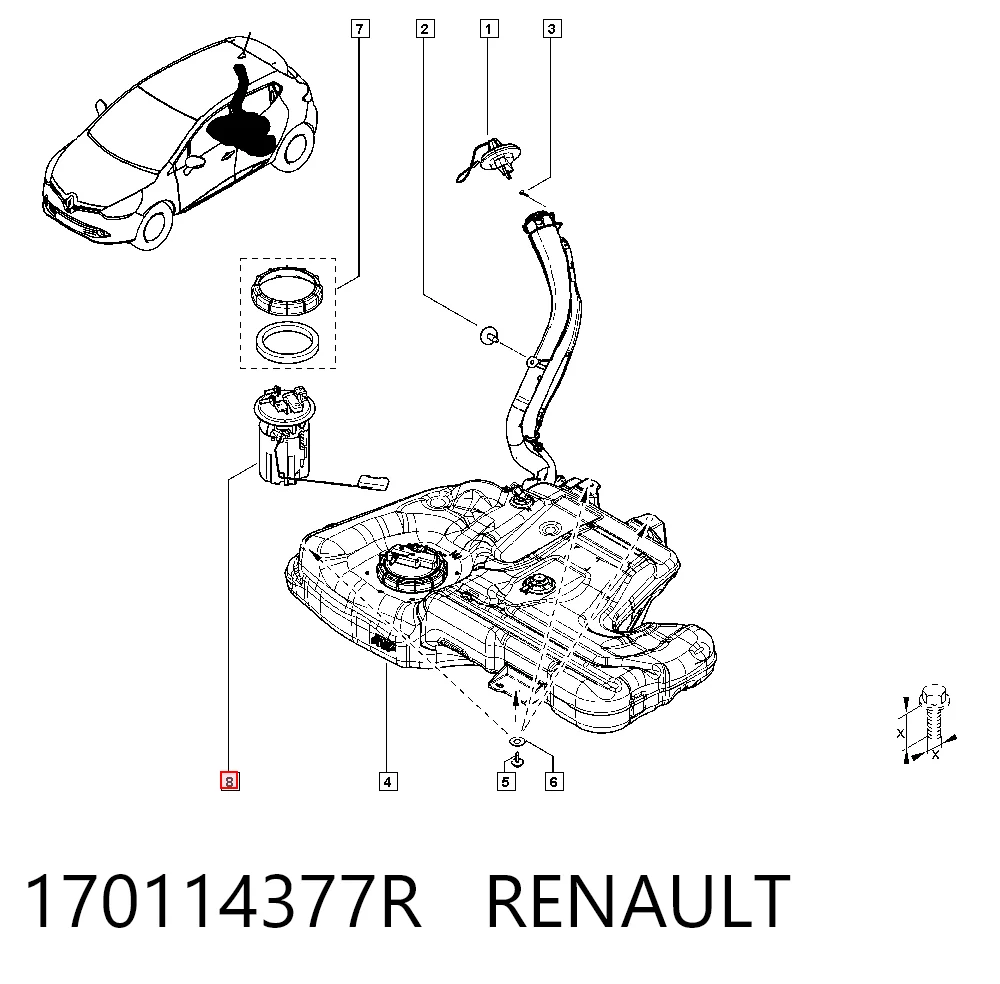 Compre Módulo de bomba de combustível com sensor do nível de combustível Renault Clio 4