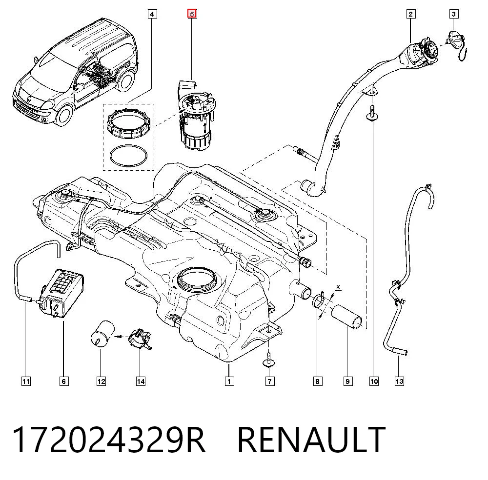 Módulo de bomba de combustível com sensor do nível de combustível Renault Kangoo FC0, FC1 ao melhor preço