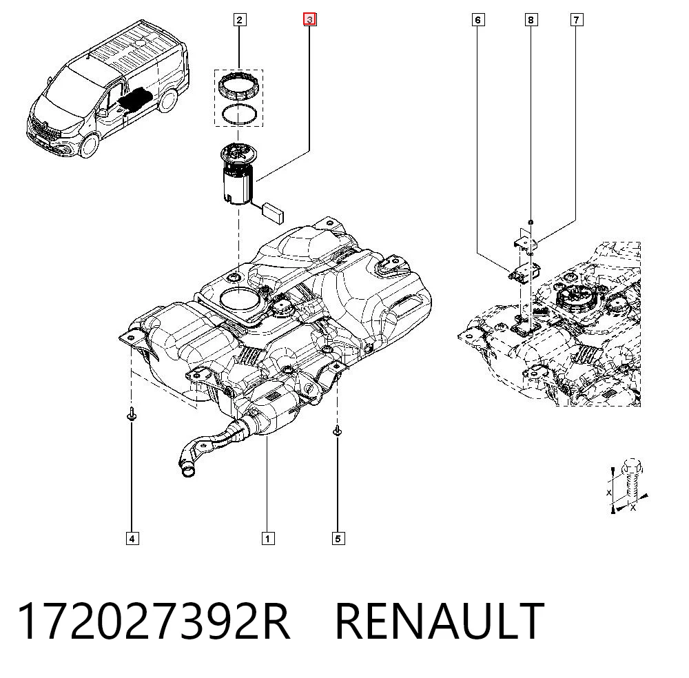 172027392R Renault (RVI) Módulo de bomba de combustível com sensor do nível de combustível