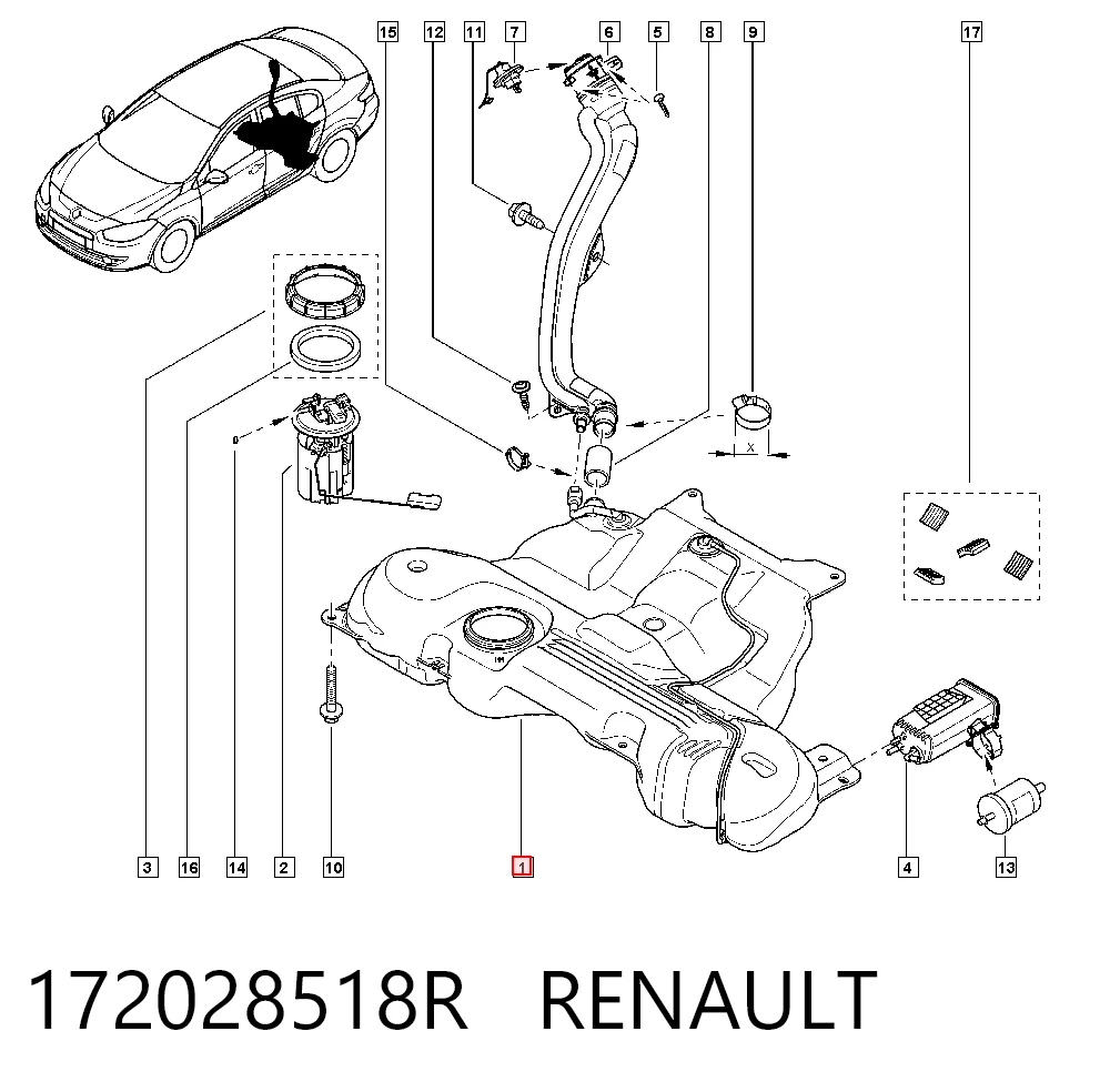 Tanque de combustível Renault Megane III BZ0, BZ1, B3 ao melhor preço