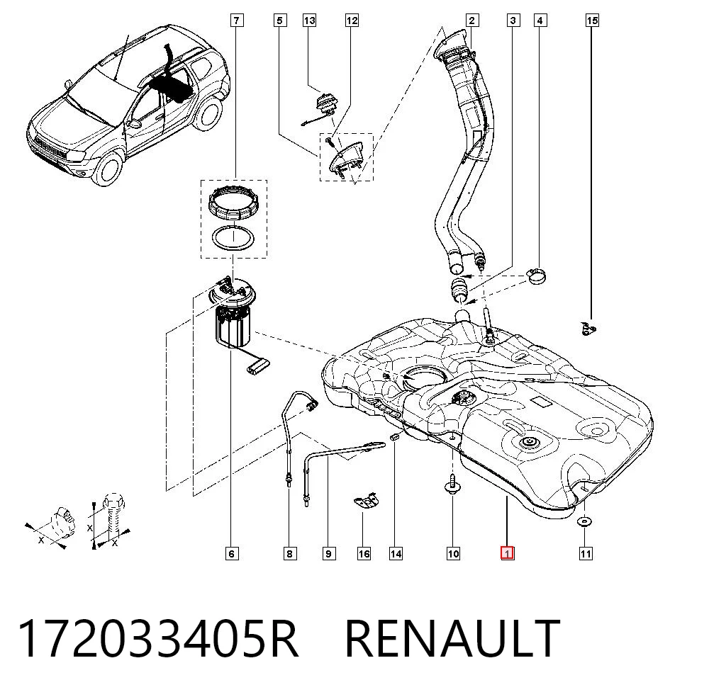 Tanque de combustível para Renault DUSTER II HM