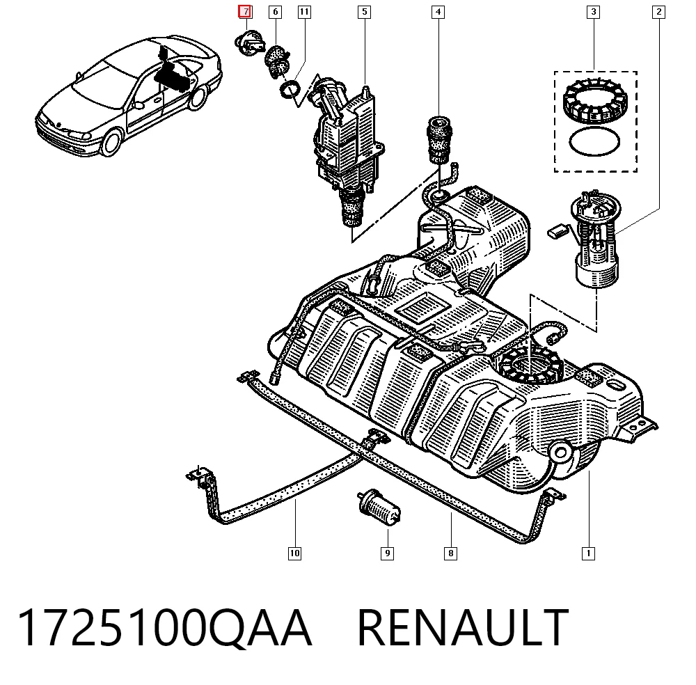Tampa (tampão) do tanque de combustível Nissan/Infiniti 1725100QAA