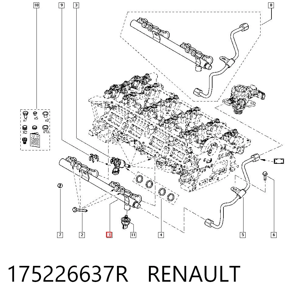 175226637R Renault (RVI) Distribuidor de combustível (rampa)