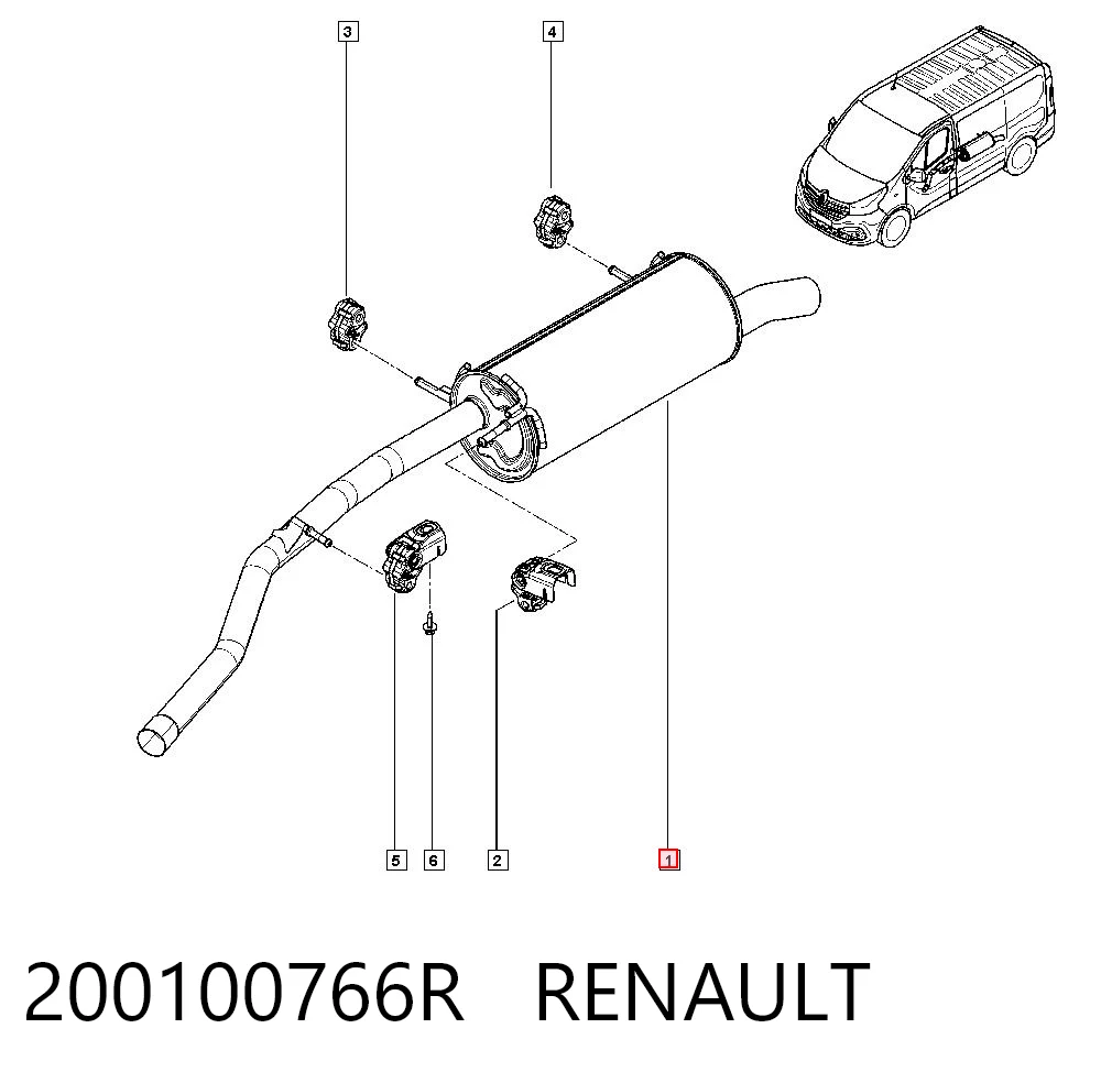 Silenciador, parte traseira Renault Trafic III EG ao melhor preço