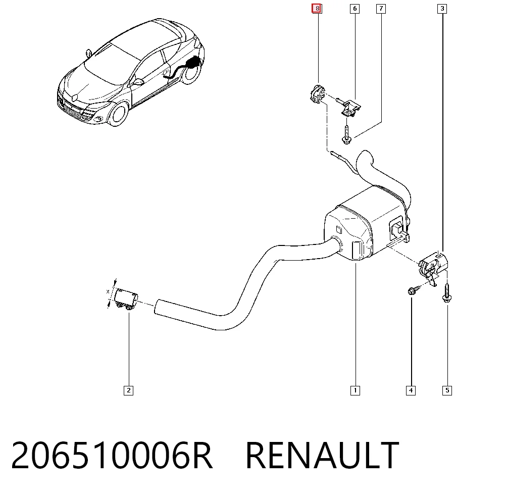  Coxim de fixação do silenciador Renault Kangoo II сaixa (FW0) (2008 - 2021) II