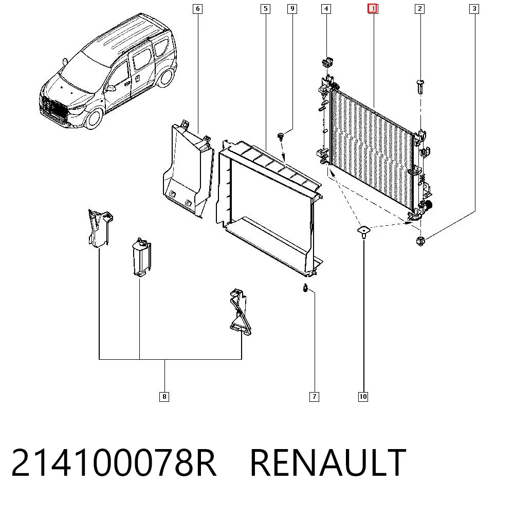 Radiador de esfriamento de motor Renault (RVI) 214100078R preço, a partir de 77,79 USD