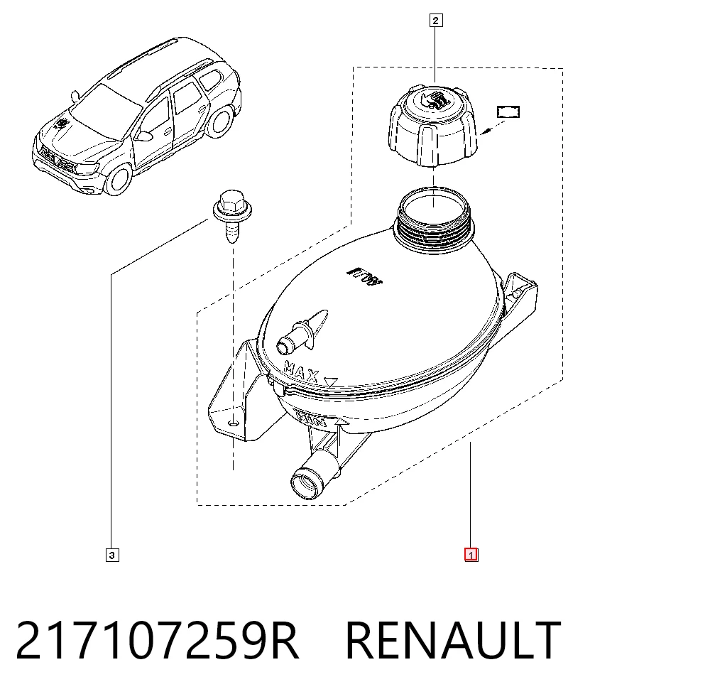 Tanque de expansão do sistema de esfriamento Renault DUSTER I HS ao melhor preço