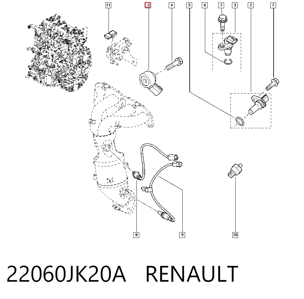 Sensor de detonação para Nissan X-Trail  T31