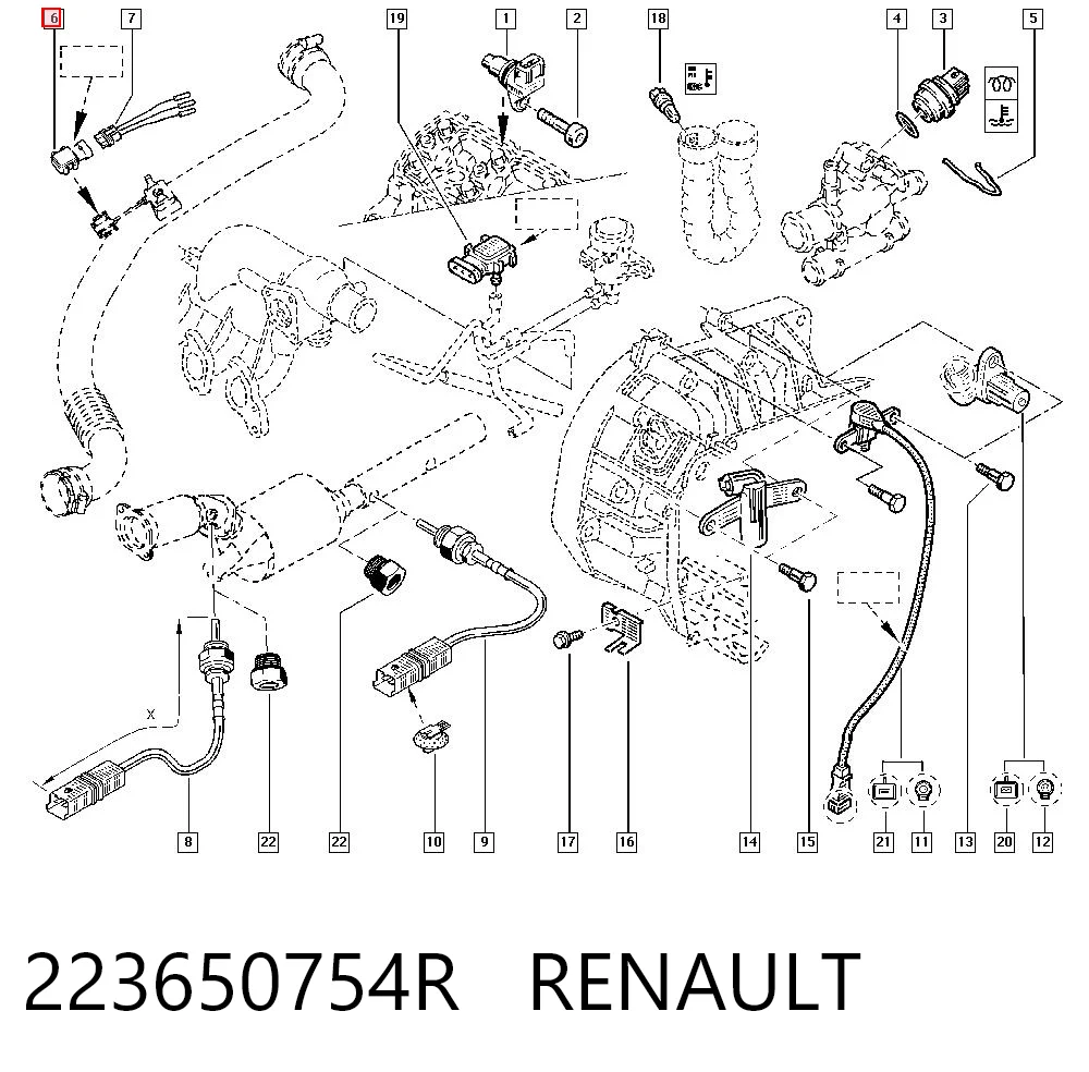 223650754R Renault (RVI) Sensor de pressão no coletor de admissão, MAP