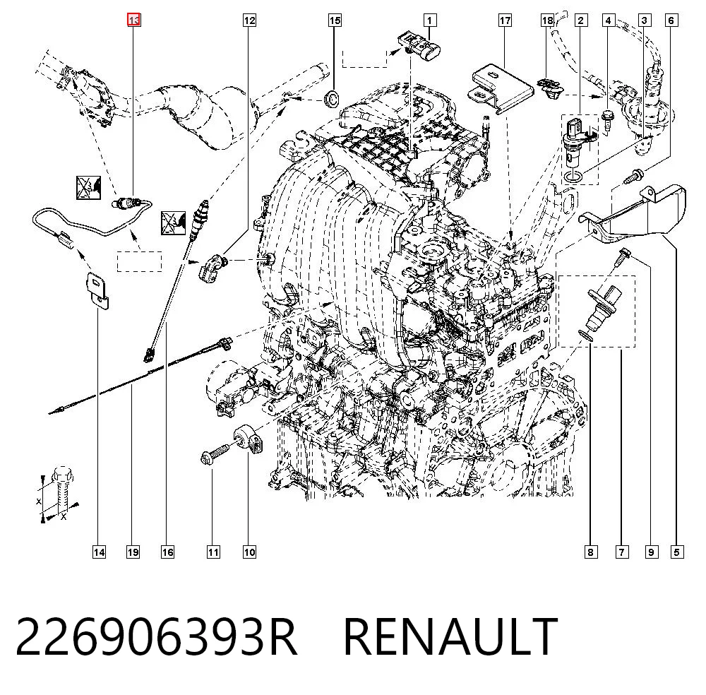 226906393R Renault (RVI) Sonda lambda, sensor de oxigênio