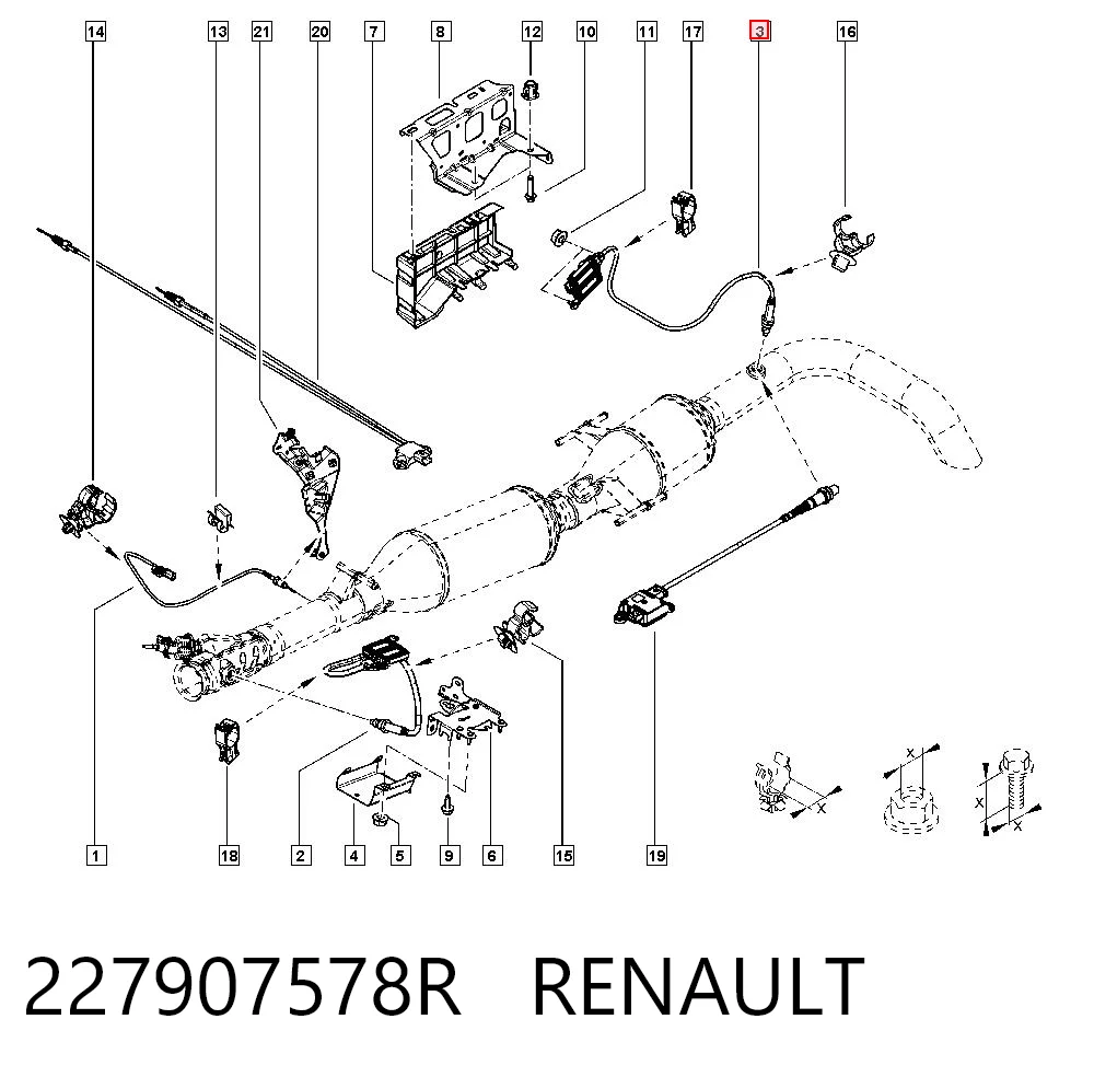 227907578R Renault (RVI) Sensor de óxidos de nitrogênio NOX
