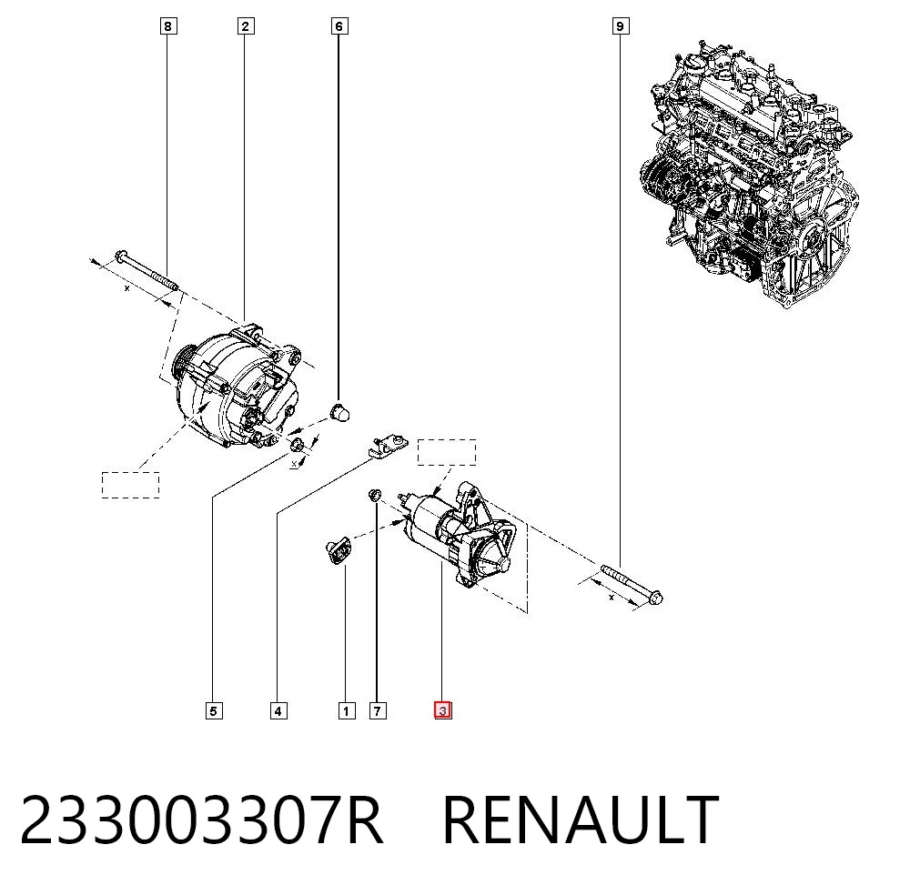 233003307R Renault (RVI) Motor de arranco