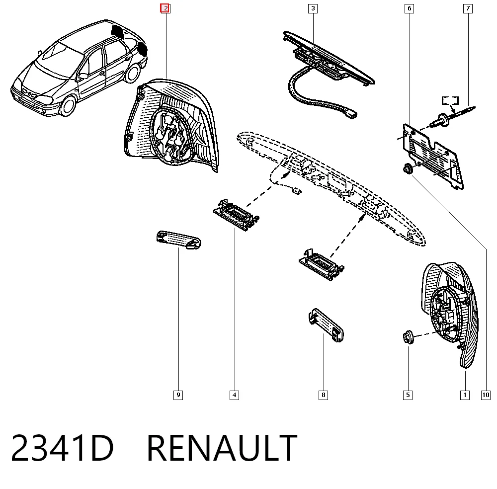 Lanterna traseira direita para Renault Scenic I JA0, JA1, FA0