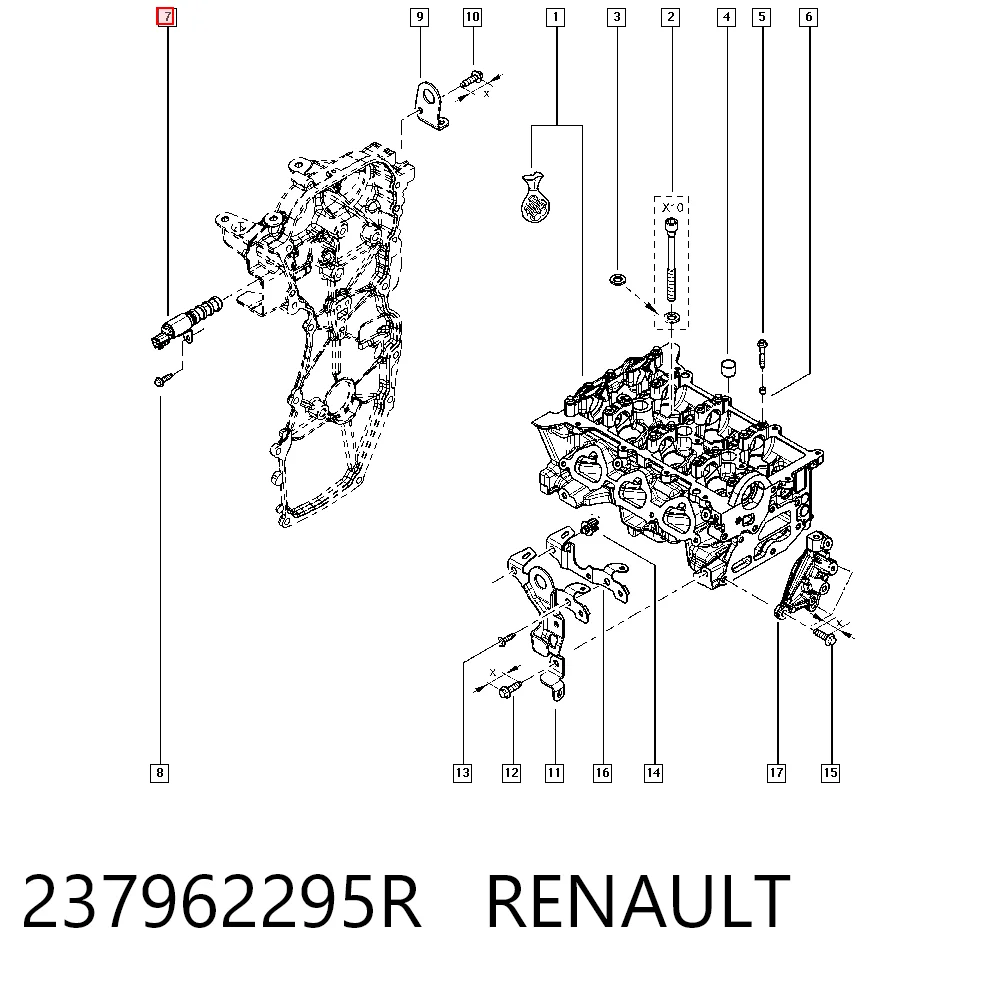 237962295R Renault (RVI) Válvula eletromagnética de posição (de fases) da árvore distribuidora