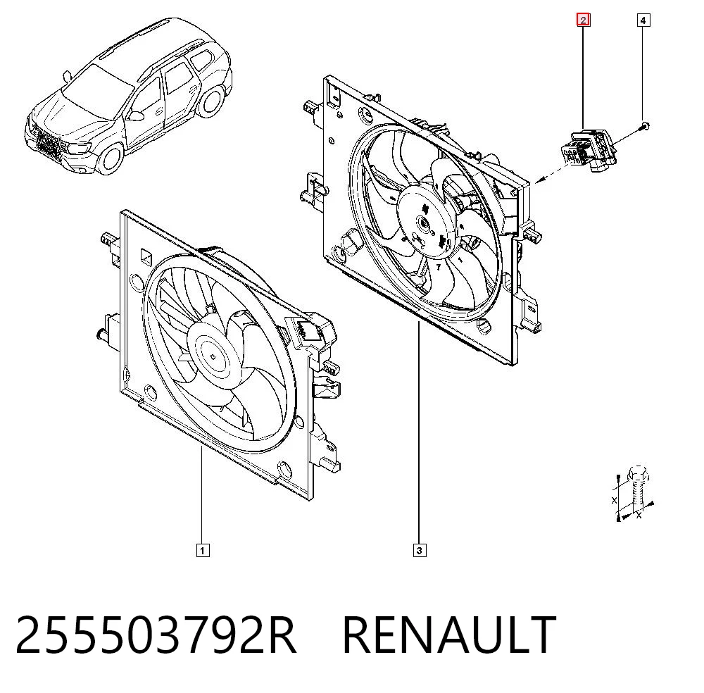 255503792R Renault (RVI) Regulador de revoluções de ventilador de esfriamento (unidade de controlo)