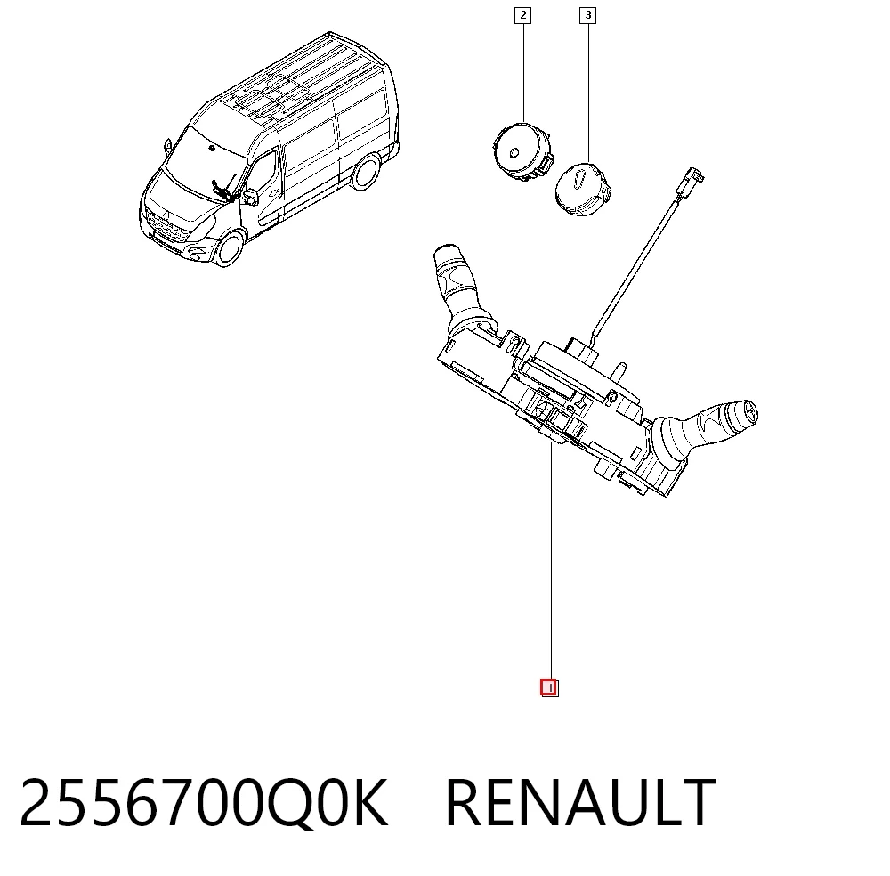 Comutador instalado na coluna da direção, montado Renault Master III JV ao melhor preço