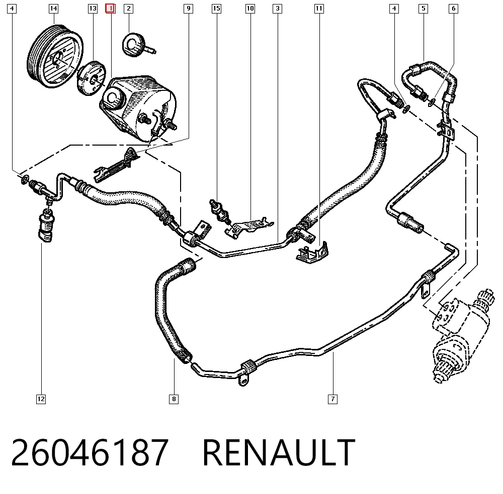  Bomba da Direção hidrâulica assistida Renault 19 I sedan (L53) (1988 - 1992) I