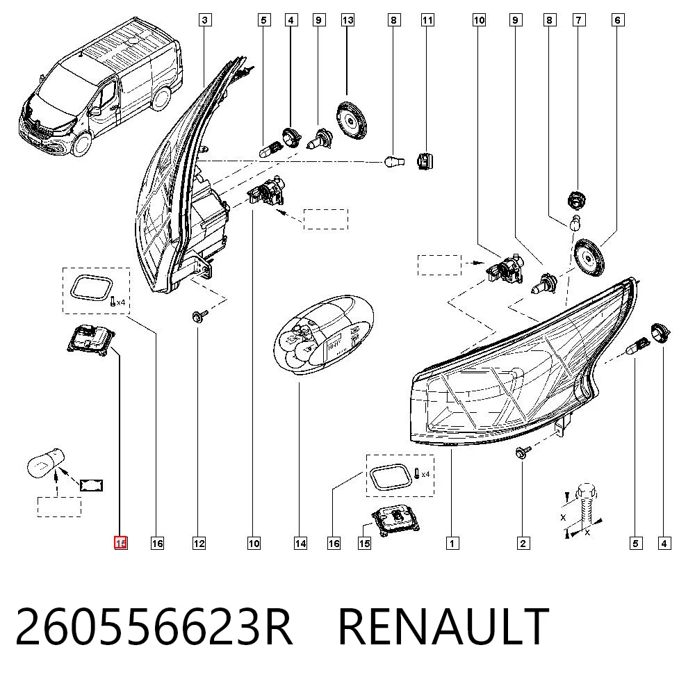 260556623R Renault (RVI) Unidade de encendido (xénon)