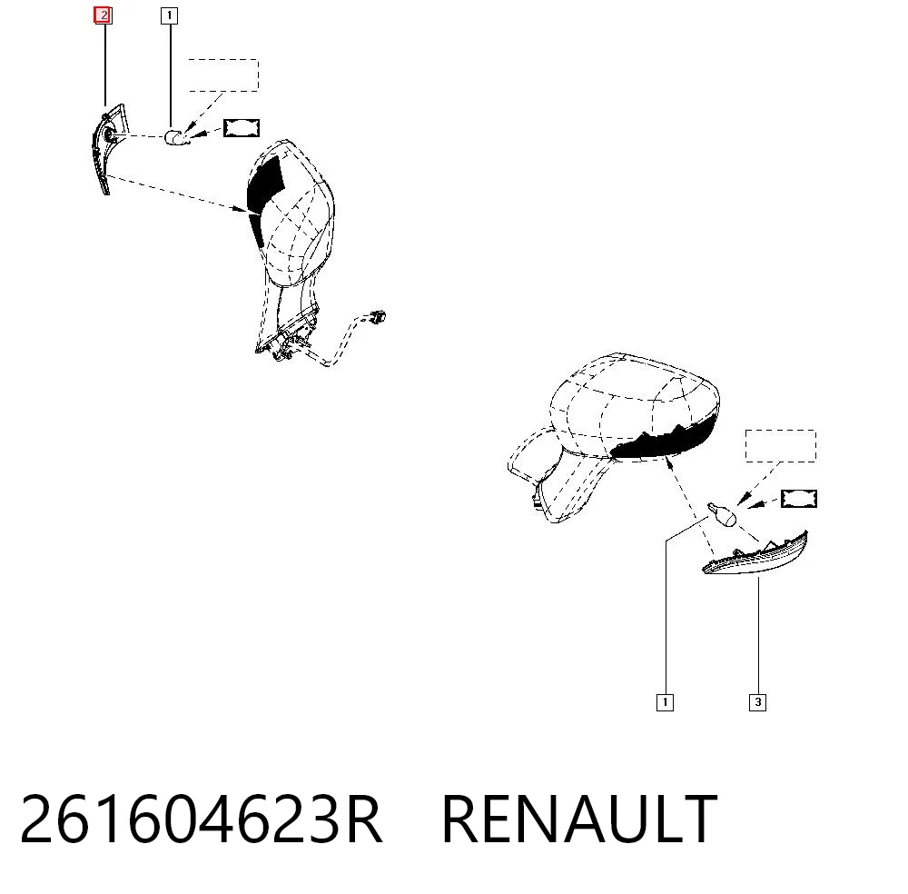 261604623R Renault (RVI) Pisca-pisca de espelho direito