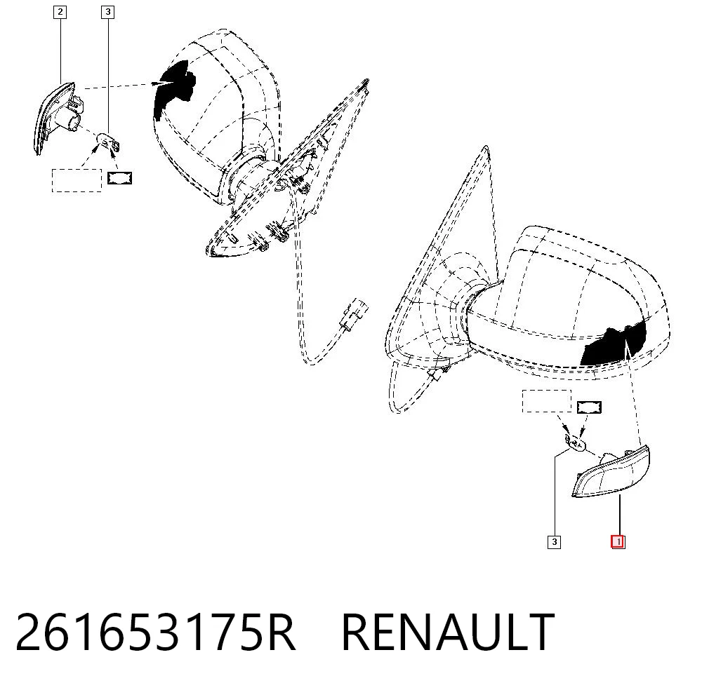 261653175R Renault (RVI) Pisca-pisca de espelho esquerdo