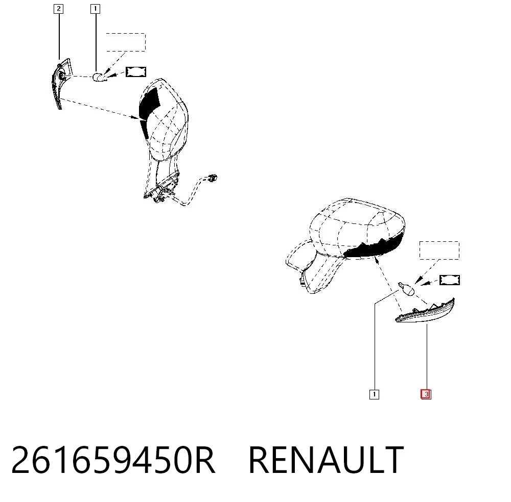 261659450R Renault (RVI) Pisca-pisca de espelho esquerdo