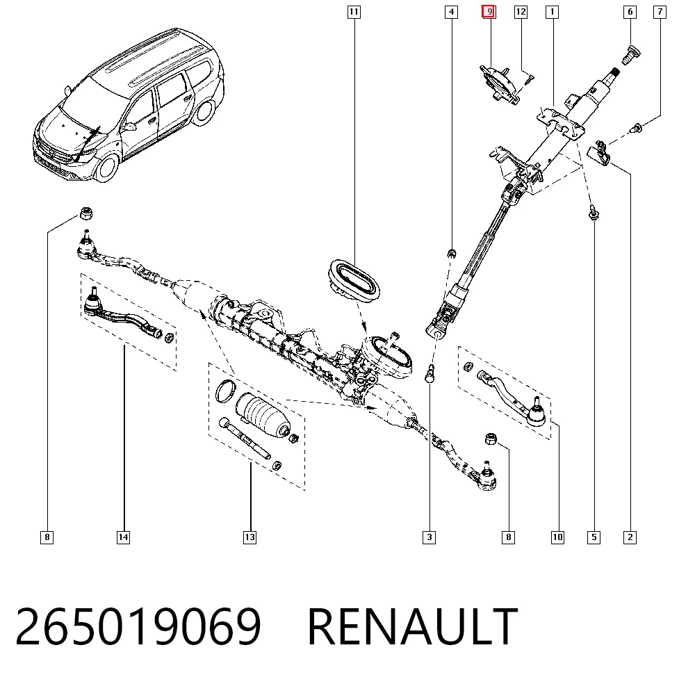 Sensor do ângulo de viragem do volante de direção 479457095R Nissan/Infiniti