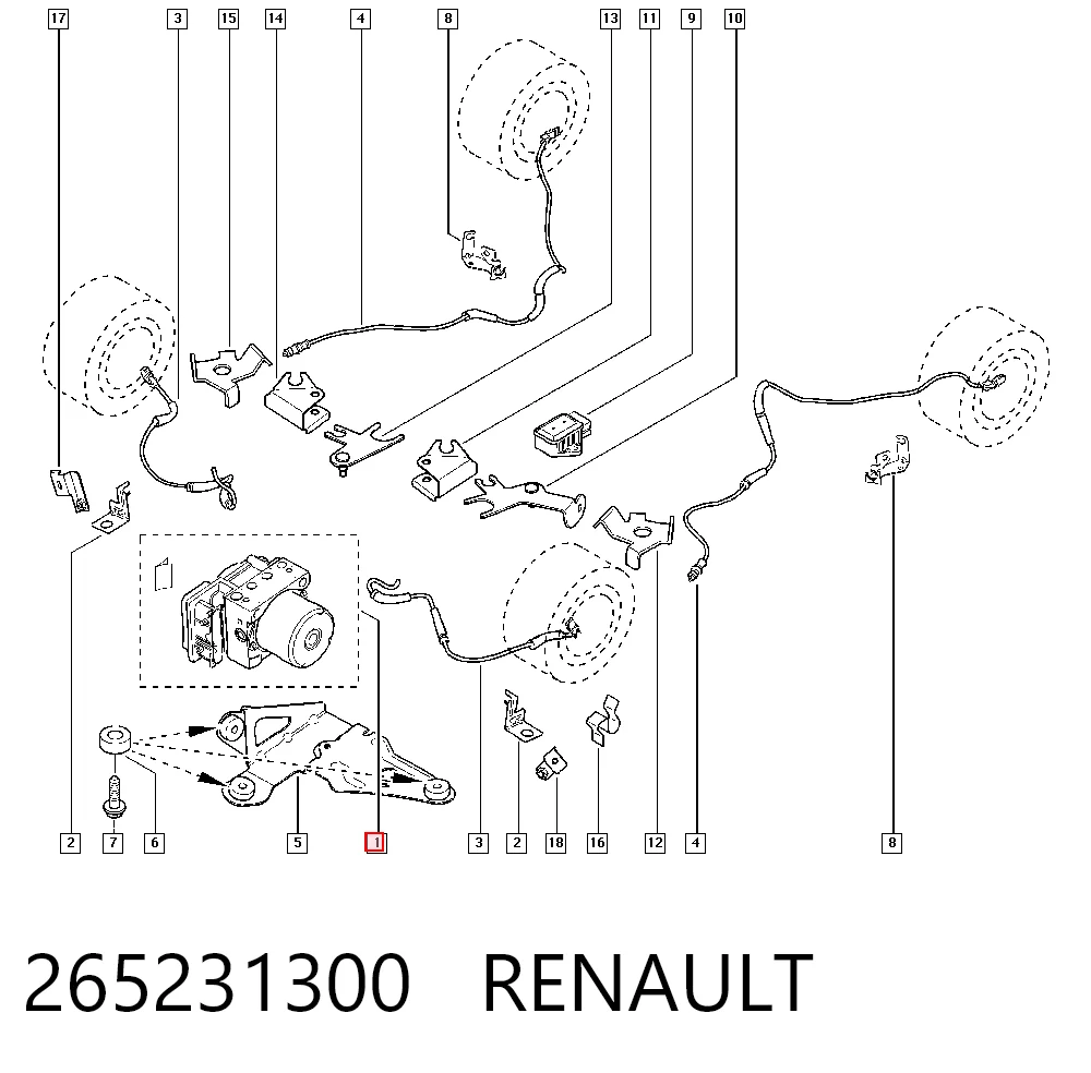 Unidade hidráulico de controlo ABS 0265234311 Bosch