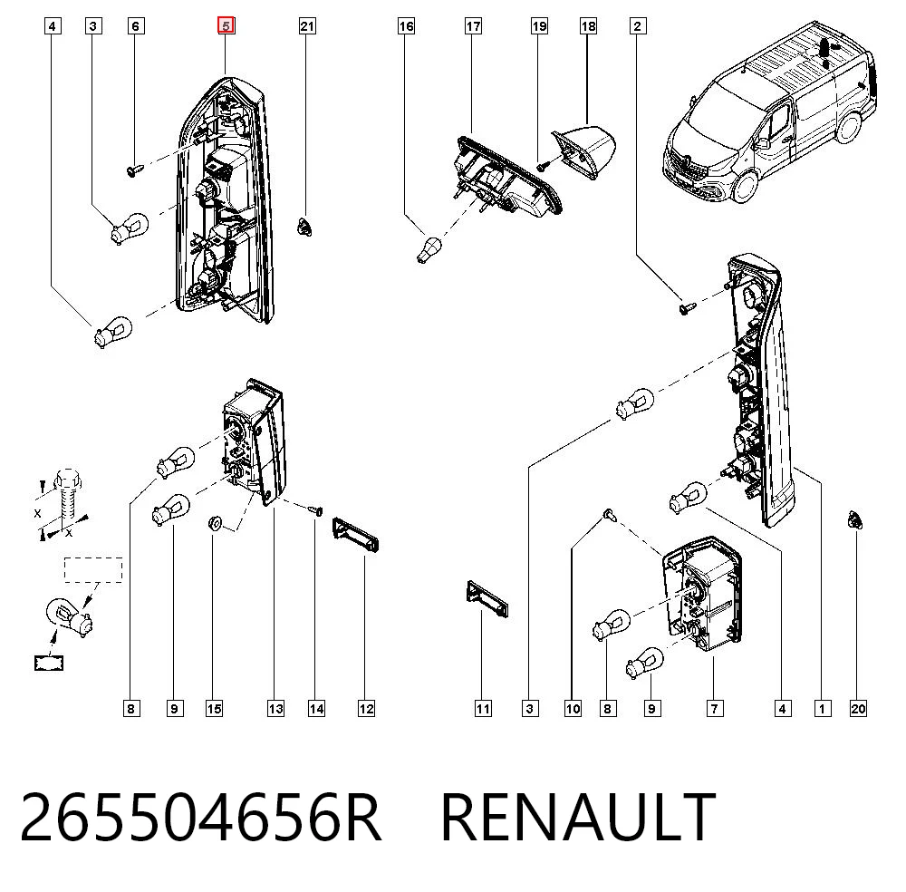 Compre 2655000Q0L Nissan/Infiniti Lanterna traseira direita superior