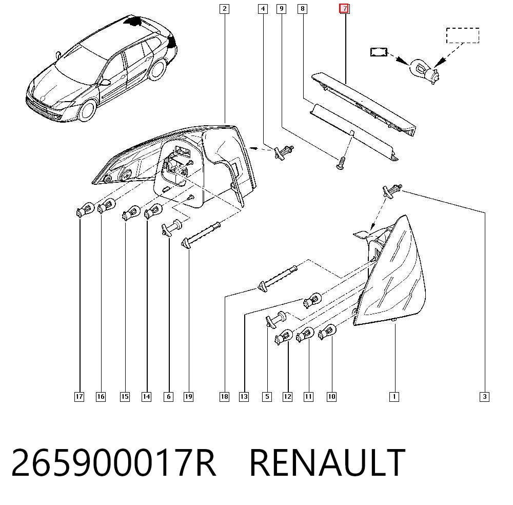 Sinal de parada traseiro adicional Depo/Loro/Abakus 04223870S preço, a partir de 119,83 USD