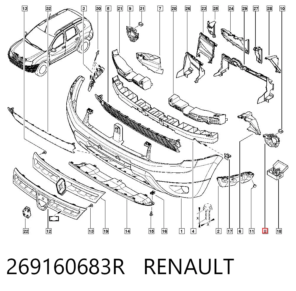 Consola de fixação das luzes de nevoeiro esquerdas Nissan/Infiniti 269160683R preço, a partir de 10,85 USD