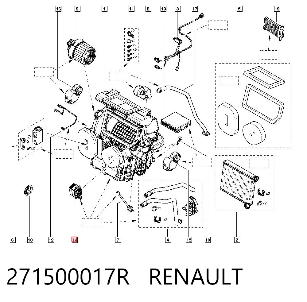 271500017R Renault (RVI) Resistor (resistência) de ventilador de forno (de aquecedor de salão)