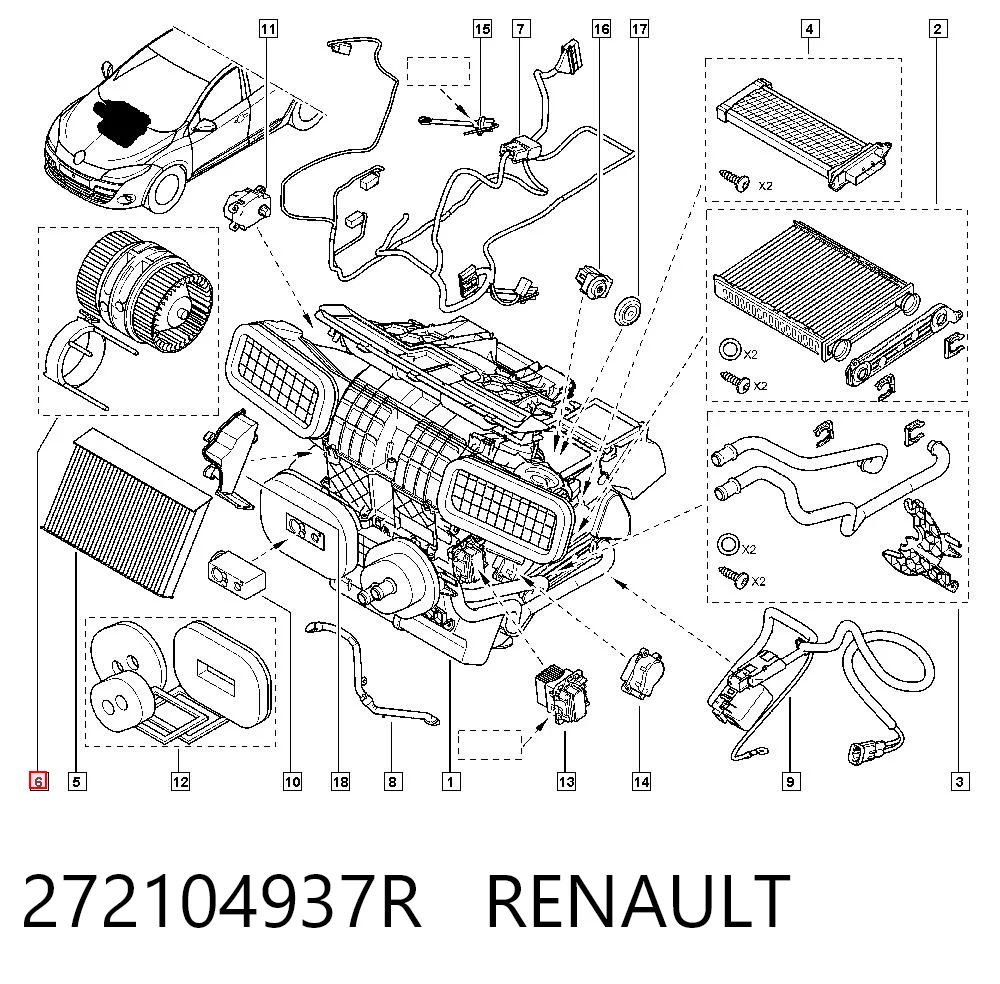 272104937R Renault (RVI) Motor de ventilador de forno (de aquecedor de salão)