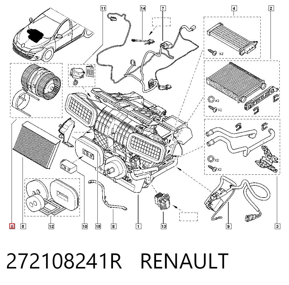 272108241R Renault (RVI) Motor de ventilador de forno (de aquecedor de salão)