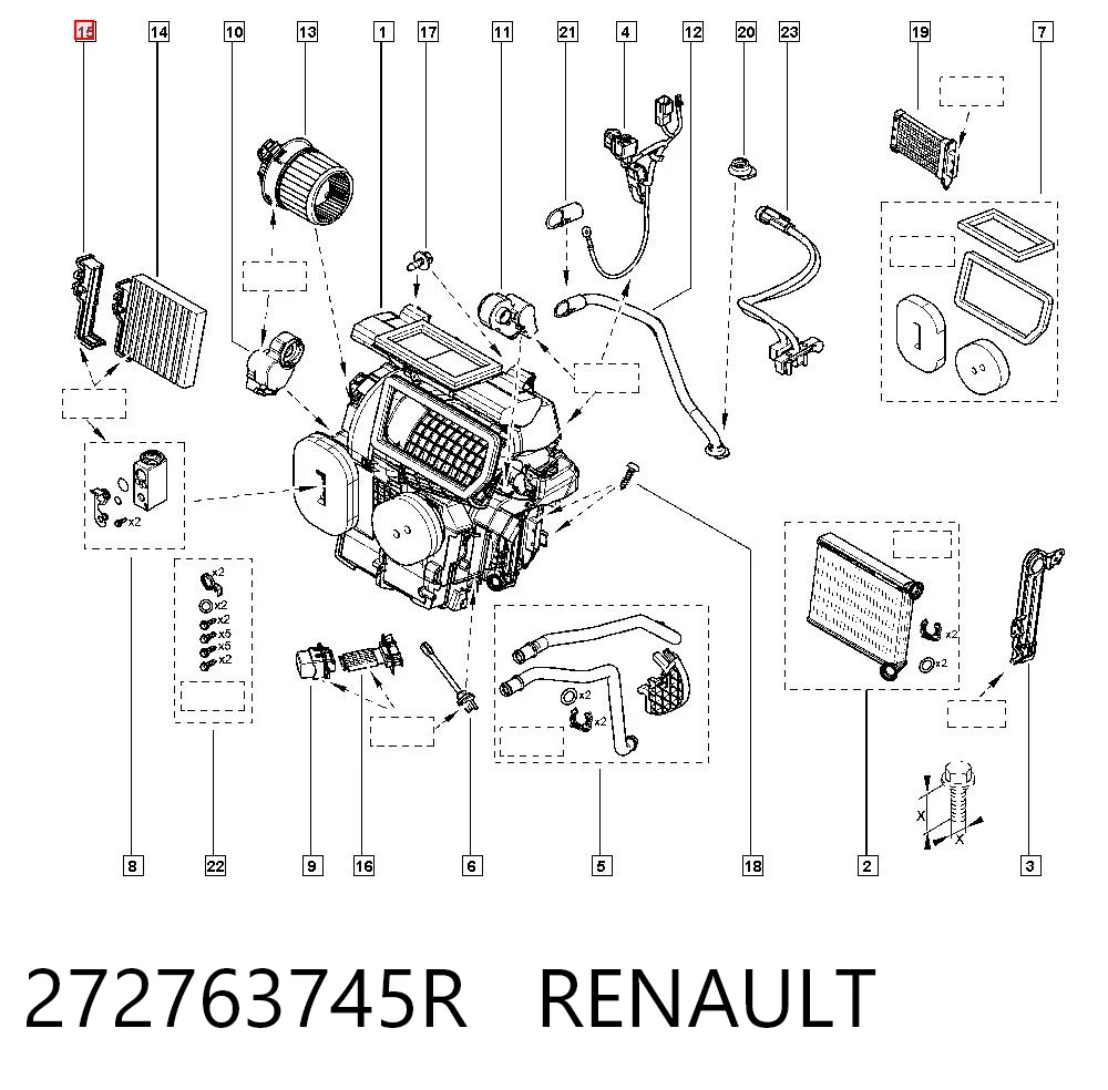 272763745R Renault (RVI) Tampa de filtro de salão