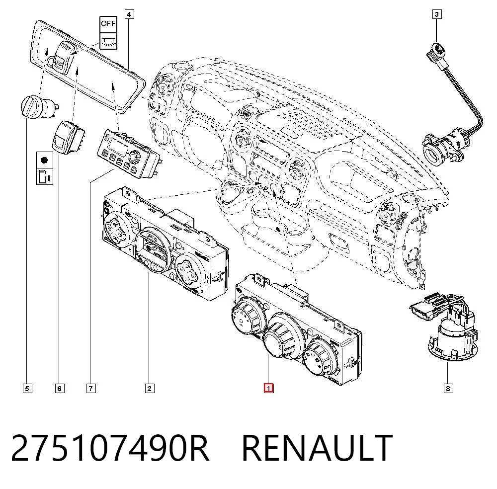 Unidade de controlo dos modos de aquecimento/condicionamento Renault Master III JV ao melhor preço