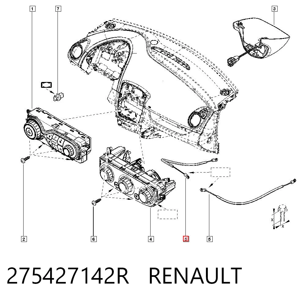 275427142R Renault (RVI) Cabo de controlo de calorífero (de fogão)