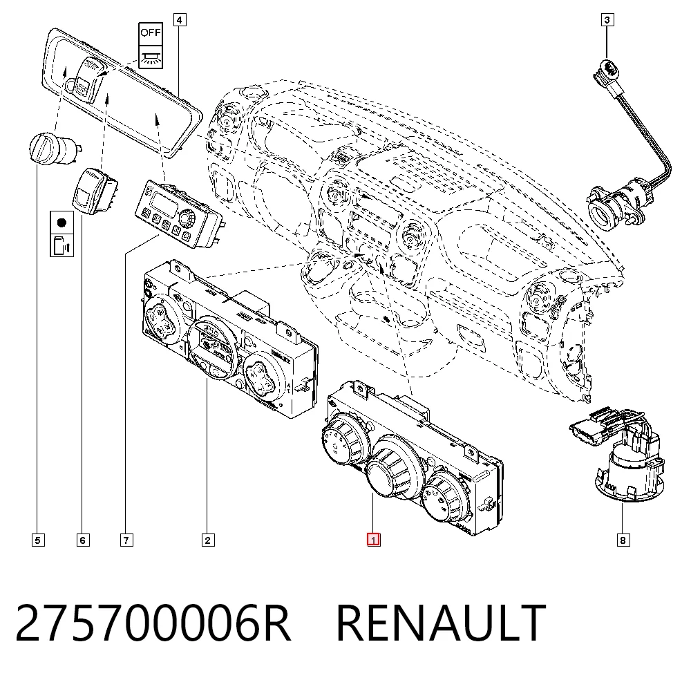 Unidade de controlo dos modos de aquecimento/condicionamento Renault Master III JV