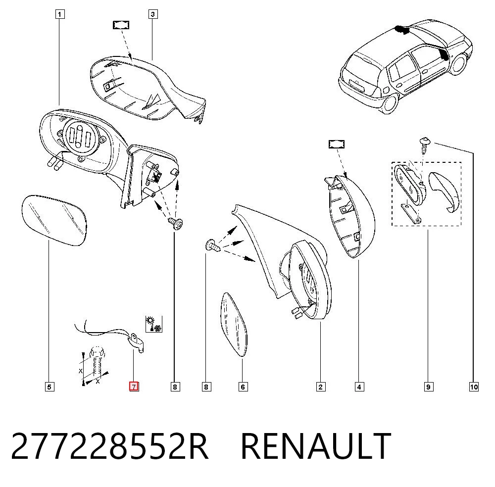 277228552R Renault (RVI) Sensor de temperatura do meio ambiente