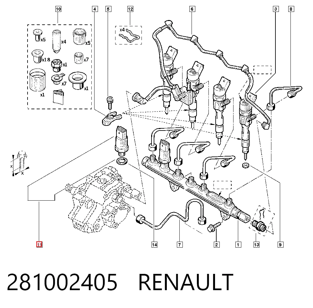 281002405 Renault (RVI) Sensor de pressão de combustível