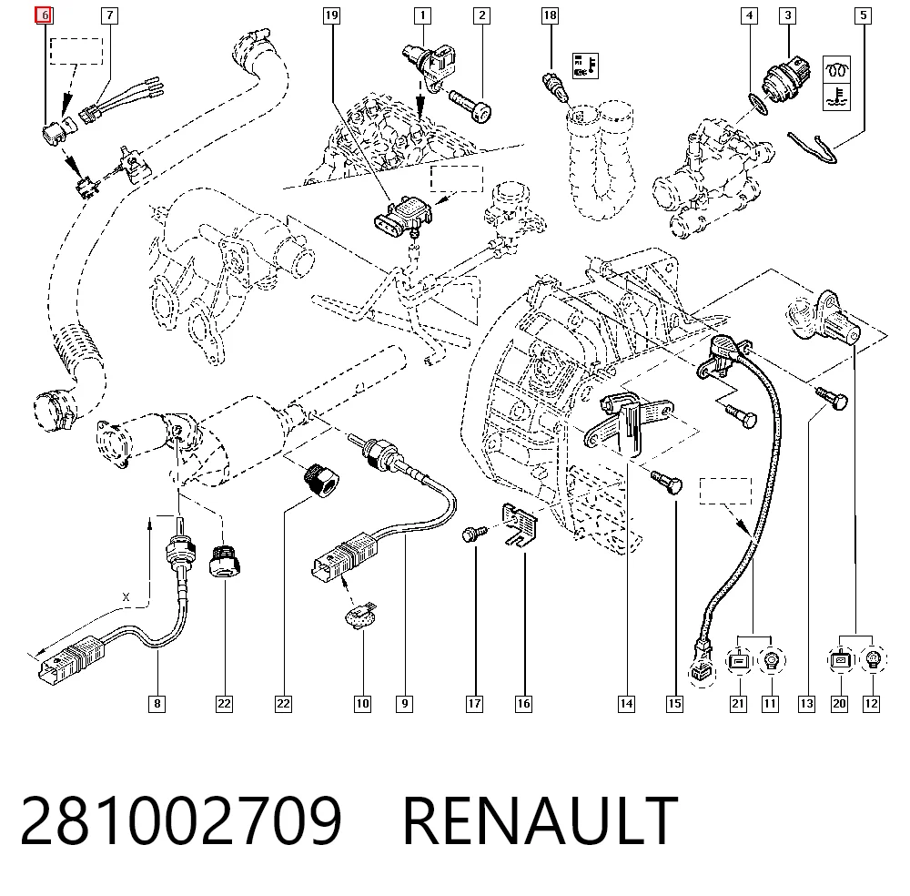 281002709 Renault (RVI) Sensor de pressão no coletor de admissão, MAP
