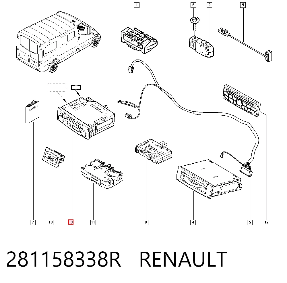 Aparelhagem de som (rádio AM/FM) para Renault Master III FV